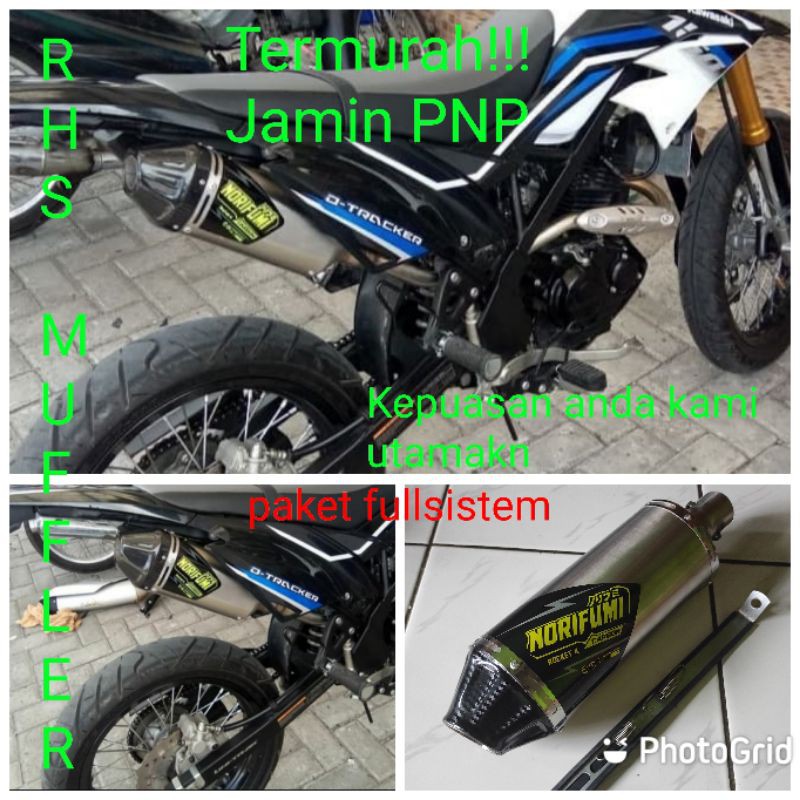 Knalpot norifumi rocket 4 carbon untuk klx dtracker crf DLL