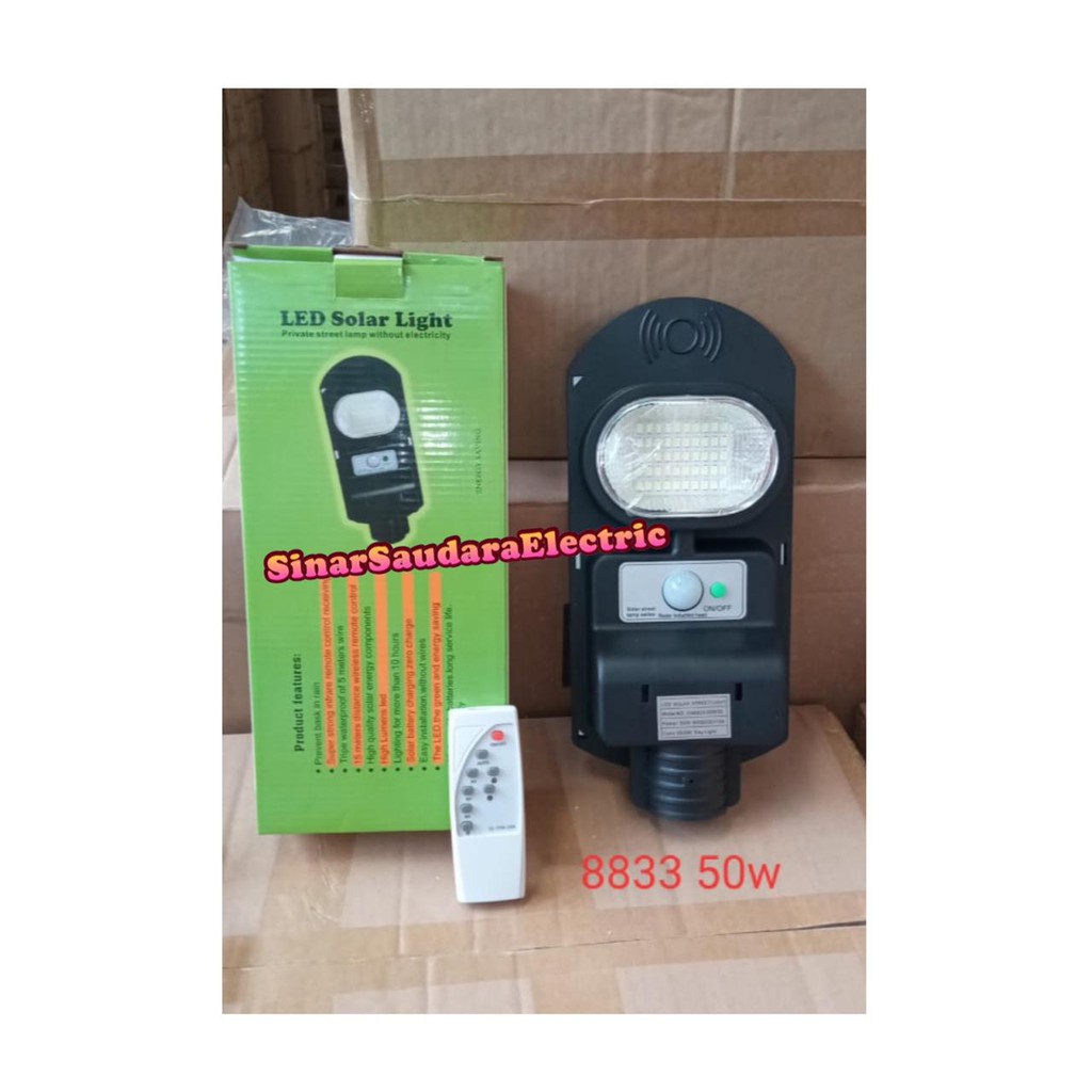 Lampu Jalan Tenaga Surya 50Watt PJU Solar Cell 50W 50WATT Remote Bergaransi