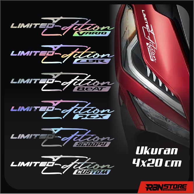 LIMITED EDITION STIKER VARIASI MOTOR HONDA VARIO, PCX, BEAT, CBR CUTTING STICKER SIGNATURE VERSI 2 HOLOGRAM DAN WARNA SOLID