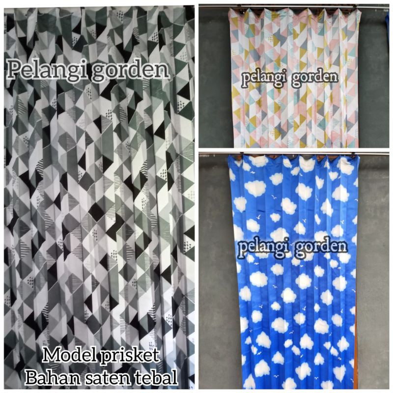 Gorden piramid malam Gorden satin plisket gorden pintu
