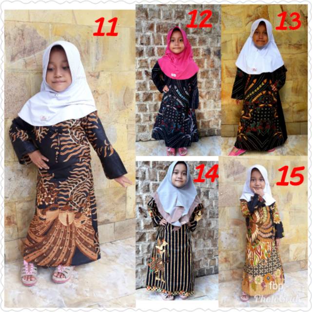 GAMIS BATIK ANAK Realpic usia 3-12th