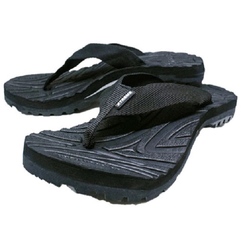 Sandal Gunung Pria Dewasa Sandal Jepit Extreme Black Stone Gunung