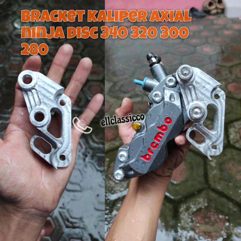 bracket caliper axial ninja disc 340 320 300 280 / breket kaliper axial 4p 4piston brembo nissin ktc