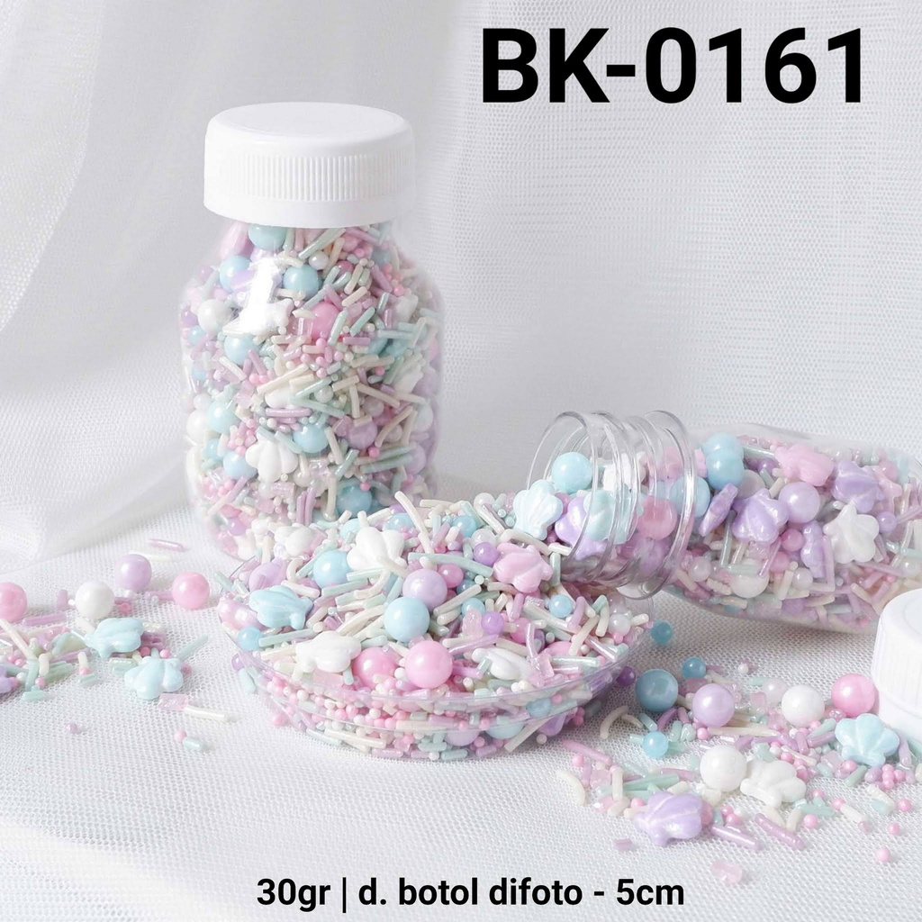 

BK-0161 YBB Sprinkles sprinkel 30gr 30 gram kerang warna pastel