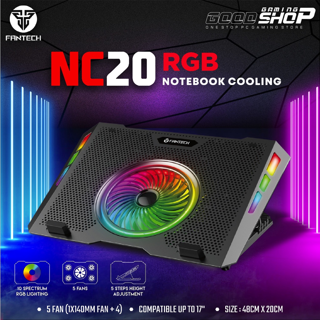 Fantech NC20 RGB Notebook Gaming Cooler Pad for Laptop