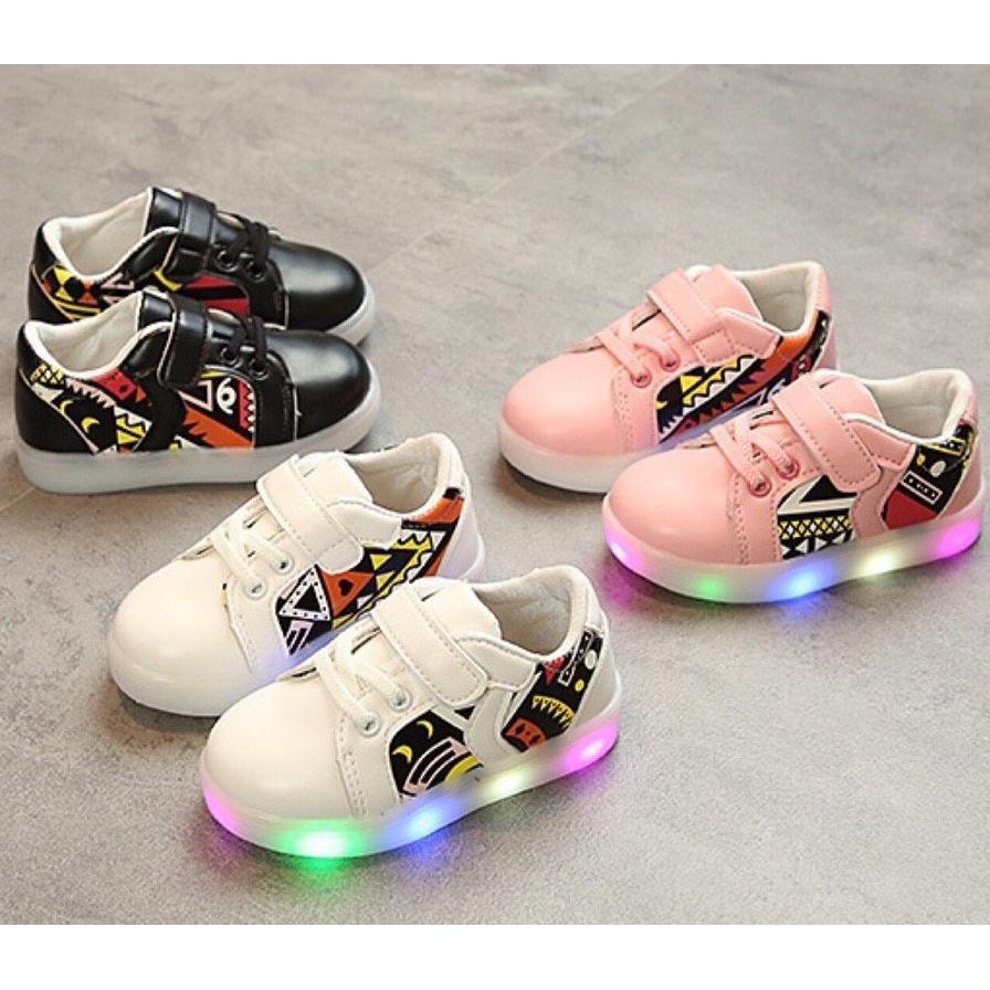 Sepatu Sneaker Anak Led | Tribal Velcro Led