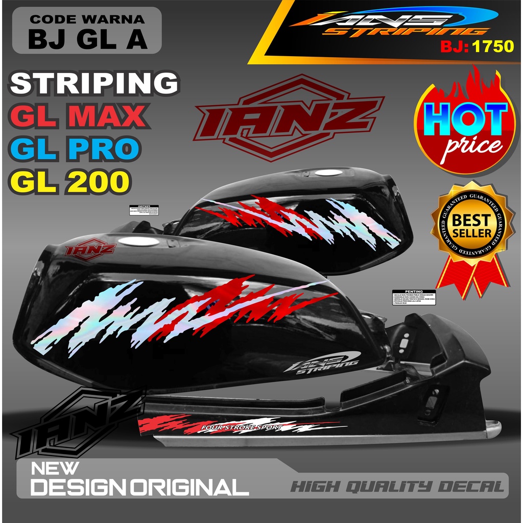 STIKER STRIPING HOLOGRAM GL 2000 /  STIKER GL MAX VARIASI HOLOGRAM / STIKER HOLOGRAM