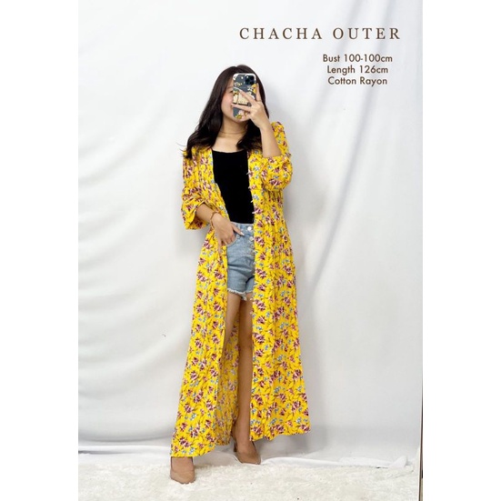 MDLV ~ Chacha Outer Outer Long Dress Maxi Long Dress Flower Fashion Import