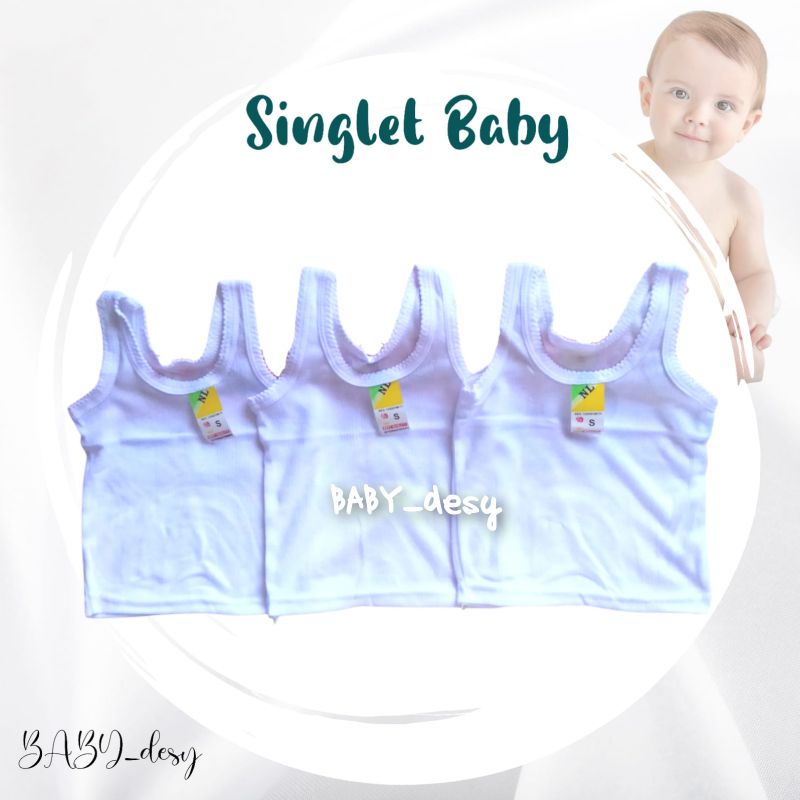 SINGLET BAYI / KAOS DALAM BAYI SIZE NEWBORN / 3 PCS SINGLET BAYI