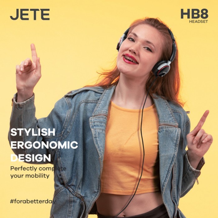 Headset Headphone JETE HB8 Noise Cancelling - Garansi 2 Tahun