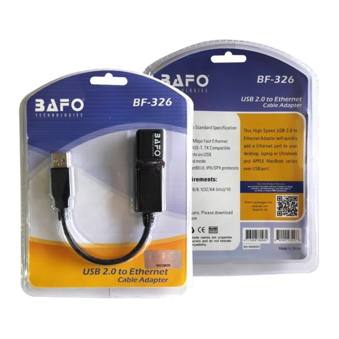 Usb 2.0 to lan bafo 10/100Mbps ethernet cable adapter bf-326 - Usb2.0 to rj45 bf326