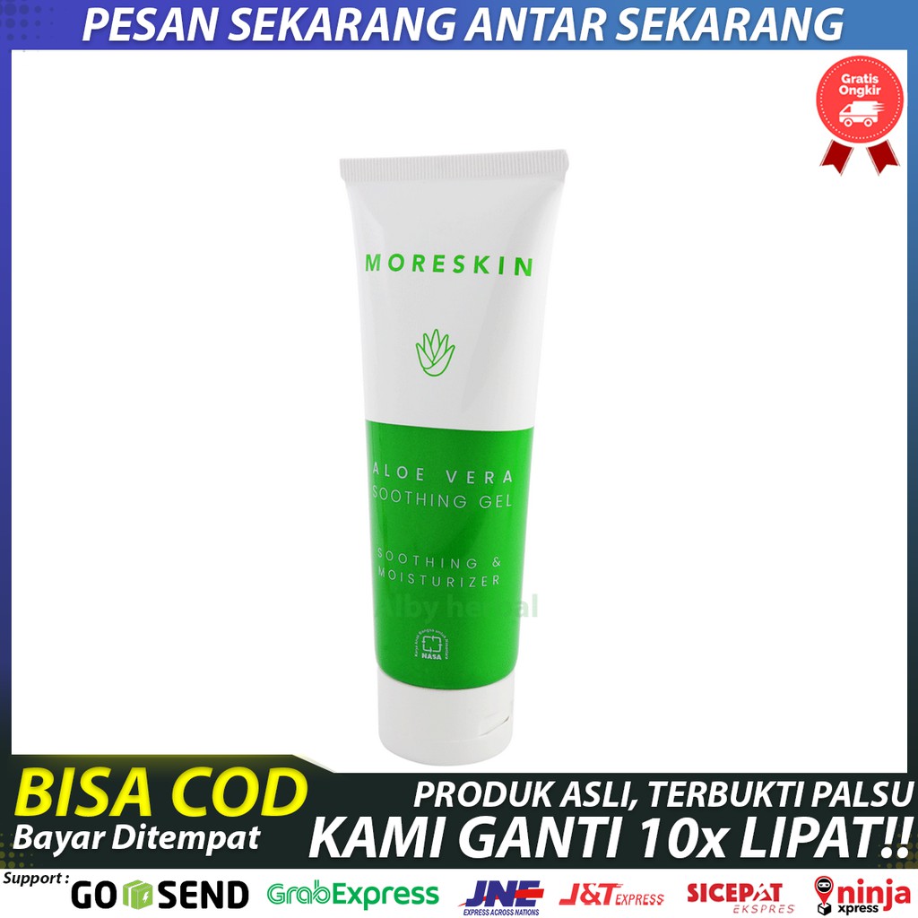 GEL Lidah Buaya MORESKIN Aloe Vera - Perawatan Wajah 100% Aloe Vera Lidah Buaya Asli