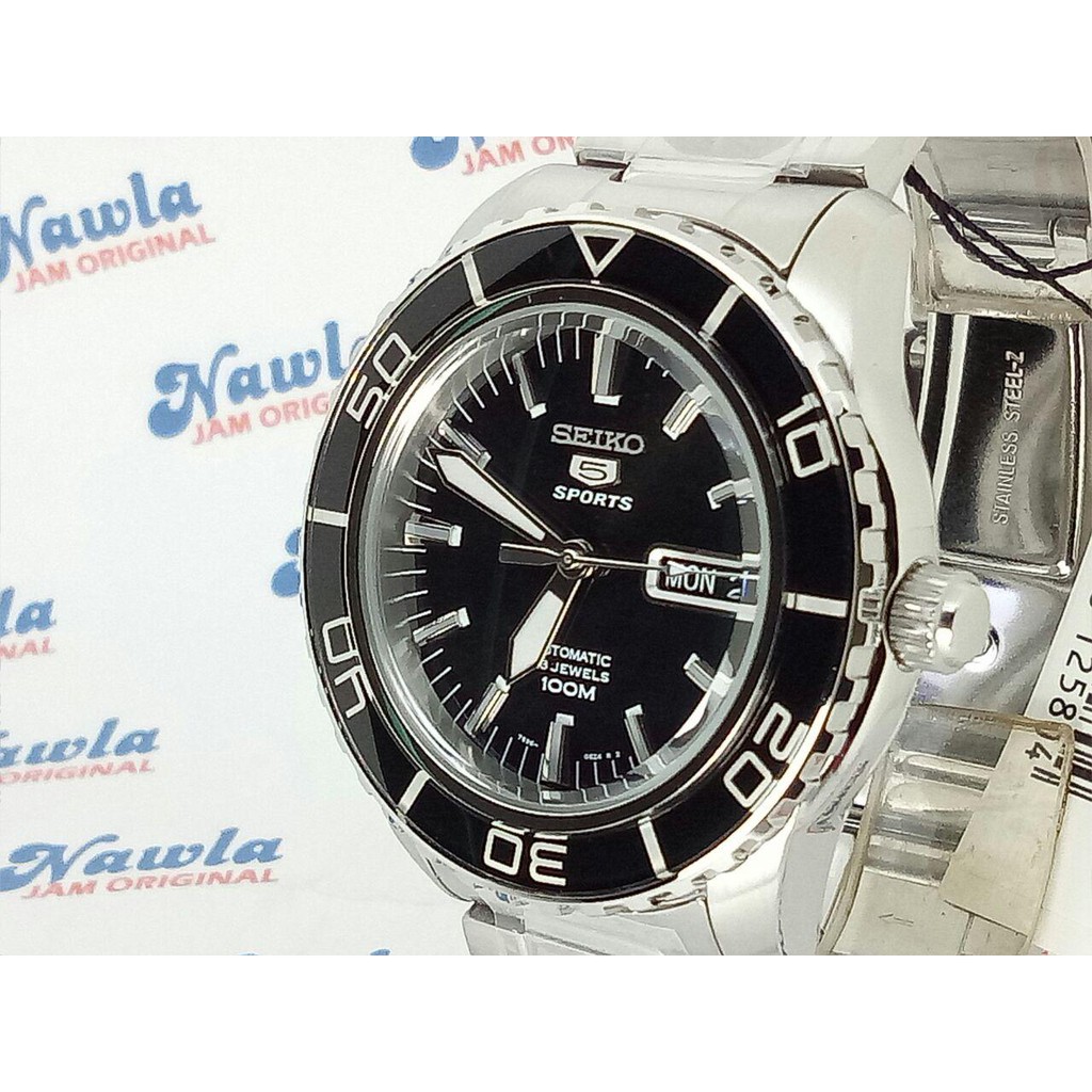 Seiko 5 Sports SNZH55K1 Automatic Black Dial - Jam Tangan Pria SNZH55