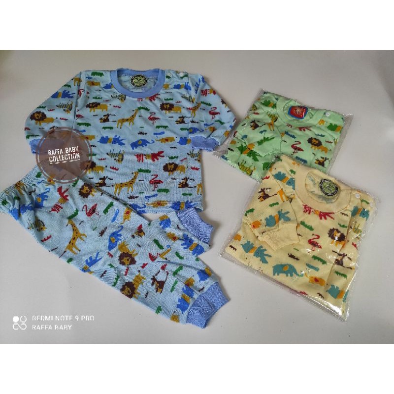 STELAN BAJU BAYI KANCING BAHU MOTIF ANIMAL LENGAN&amp;CELANA PANJANG