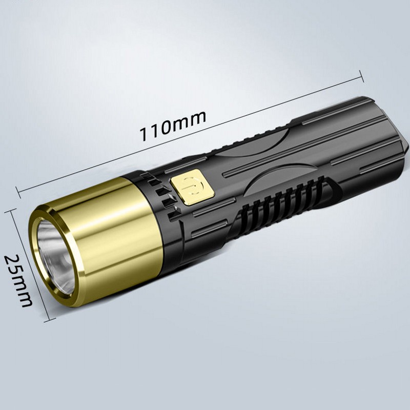 Lampu Senter LED Portable Bahan ABS Tahan Air Dengan Port Charger USB