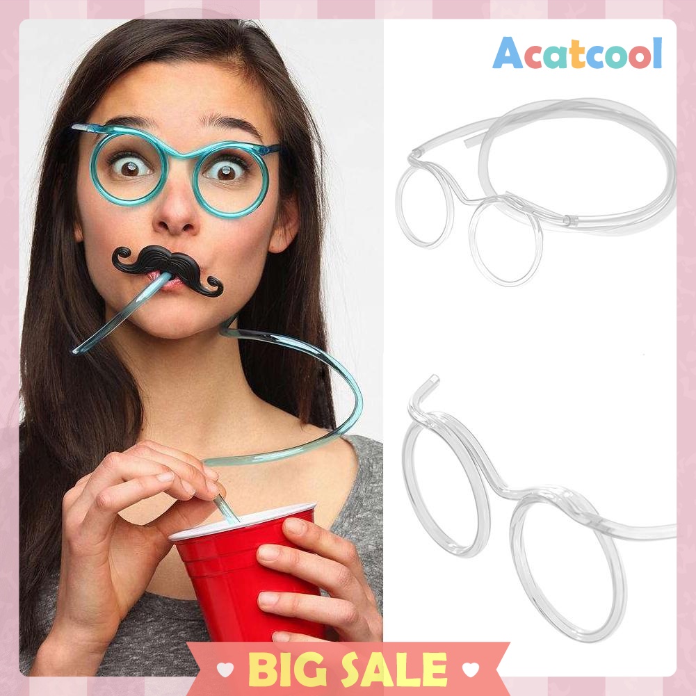 Flexible Soft Plastic Glasses Straw Kids Party Unique Drinking Tube Tools