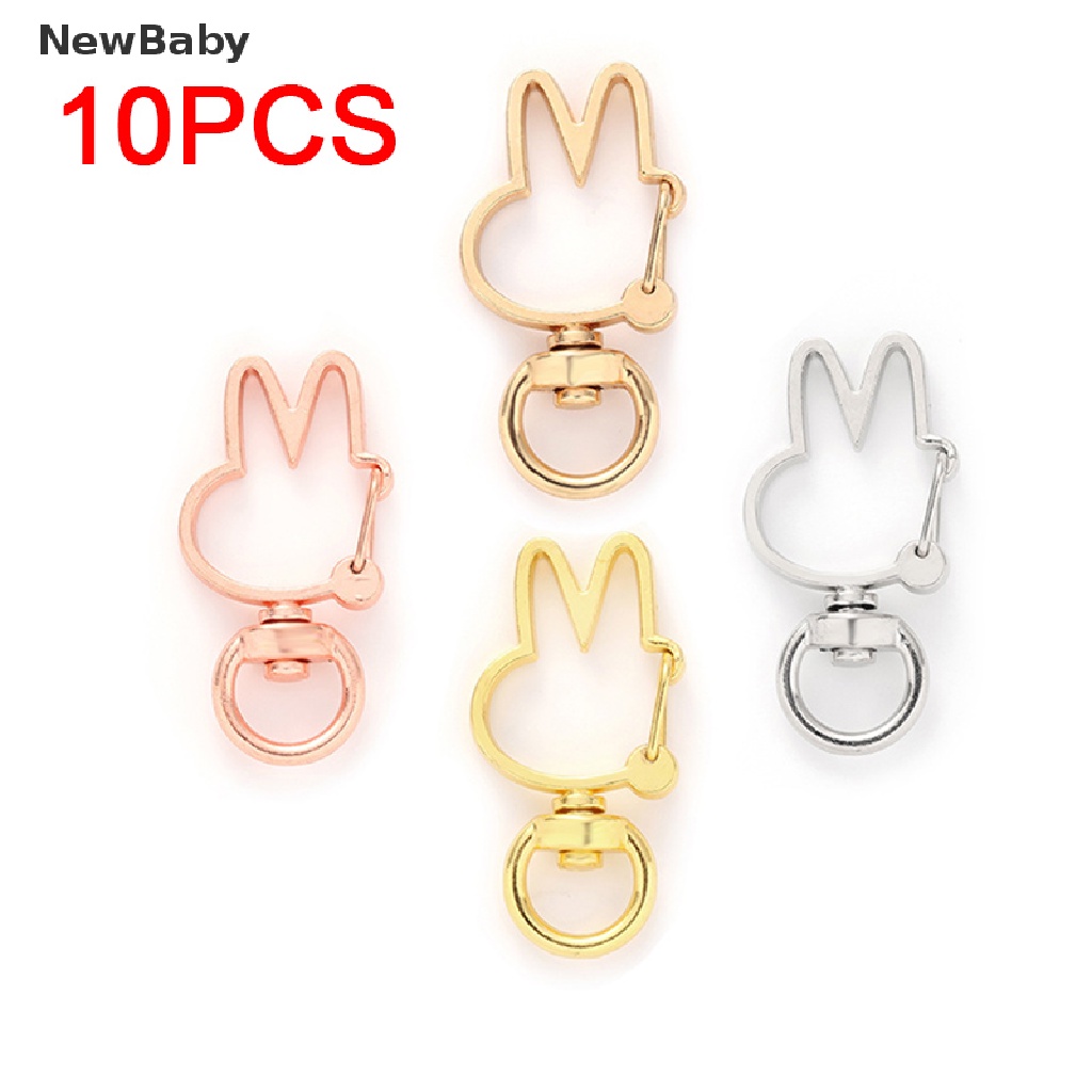 Newbaby 10pcs Gantungan Kunci Bentuk Kelinci Hollow DIY