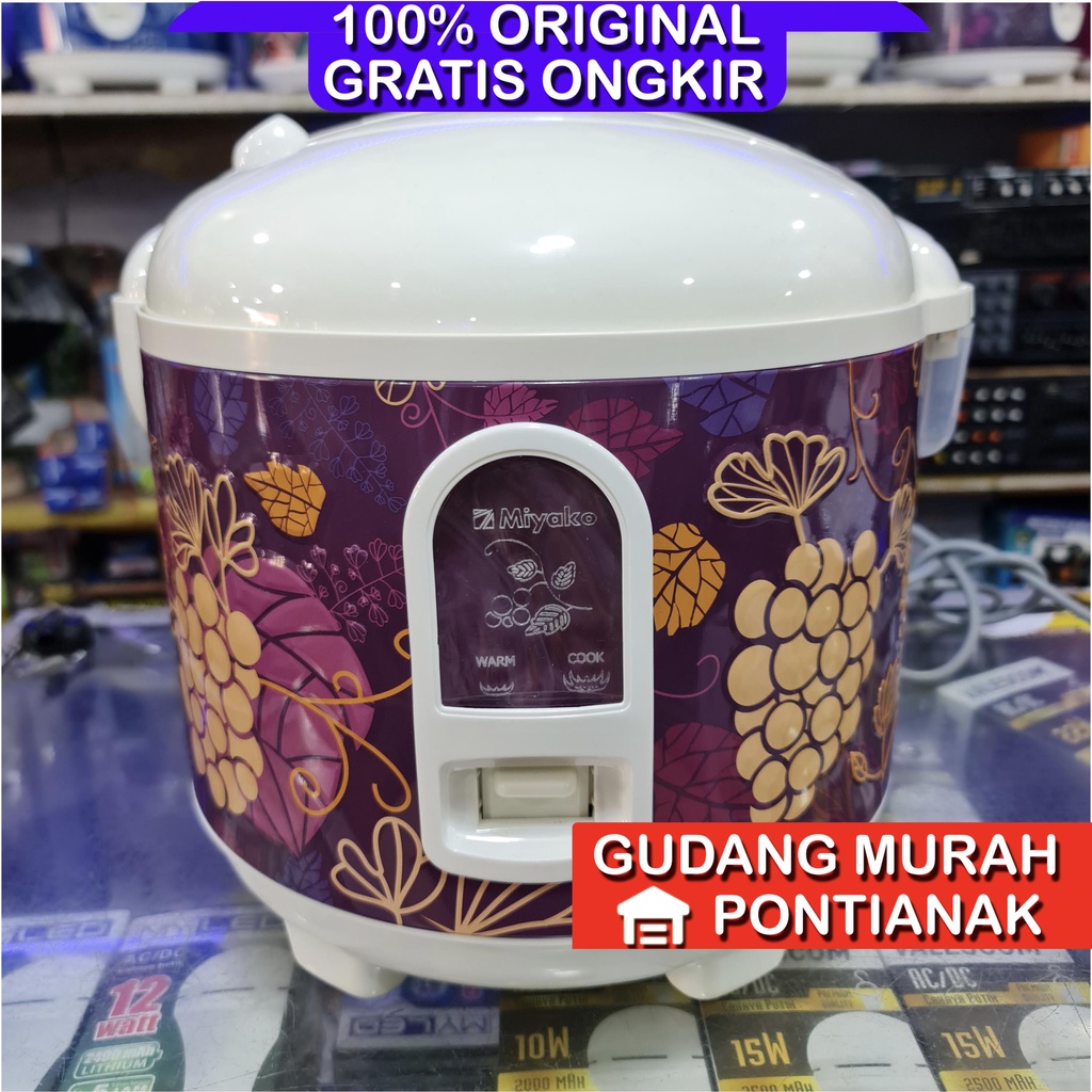 Ricecooker Miyako Anti Lengket bahan teflon NANOAL Indikator LED Motif Ukiran timbul MCM 516