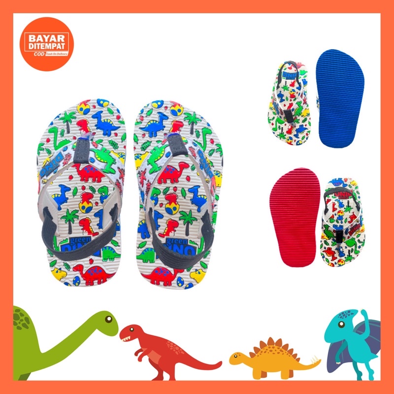 Sepatu Sandal Jepit Anak Bayi Laki Laki Cowok Perempuan Cewek Kids Balita Baby Belajar Jalan Antislip / Sepatu Sendal Anak Bayi Laki Laki Perempuan Prewalkers Shoes Antislip Motif Dino