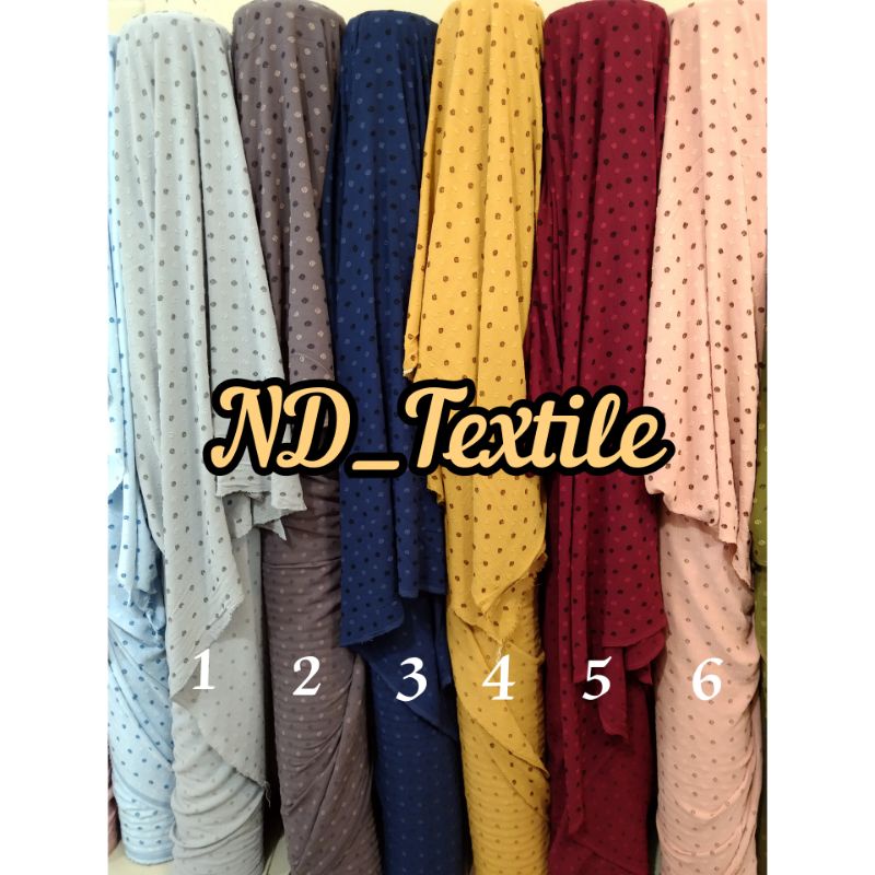 Kain CRINGKLE DOT/Katun/Harga Tertera 1/2(0.5)mtr