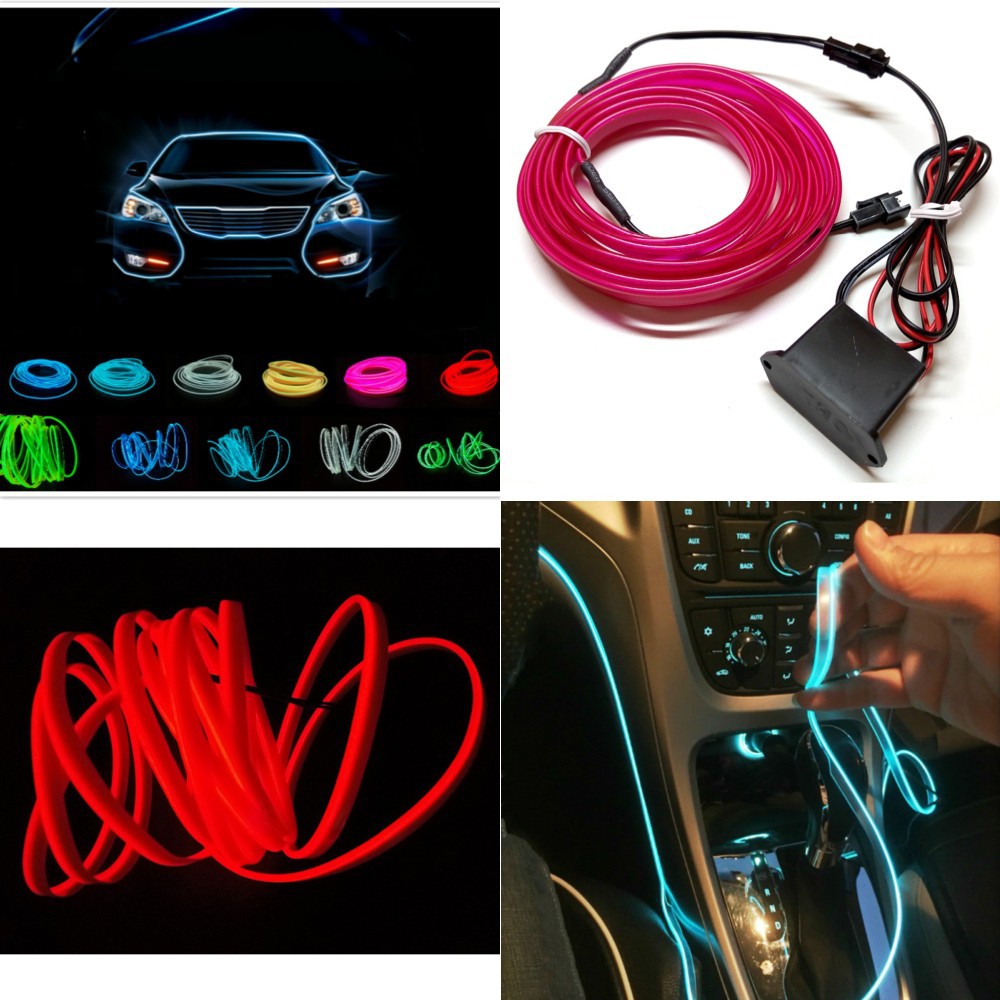 Grab Medan Seametal Lampu Interior Mobil LED Neon 3 Meter + 12V Inverter Tali TB307 Red Blue