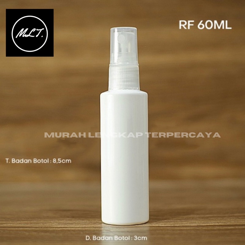 BOTOL SPRAY 60 ML MODEL RF PUTIH PET PLASTIK / BOTOL RF 60ML