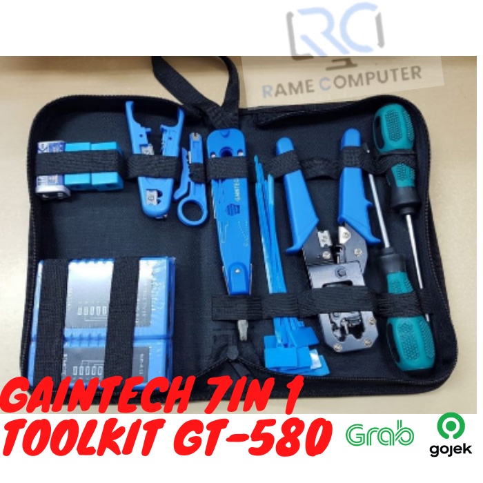 Toolkit Network Gaintech 7in1 Gt-580 - Networking Tool Kit Gain Tech Gt580 Tester Lan set