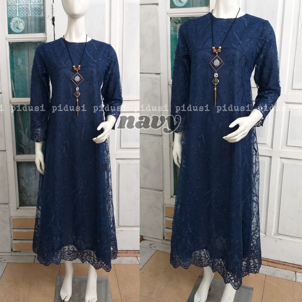 LONG GAMIS TULLE MUTIARA ARIMBI BARU / GAMIS PESTA