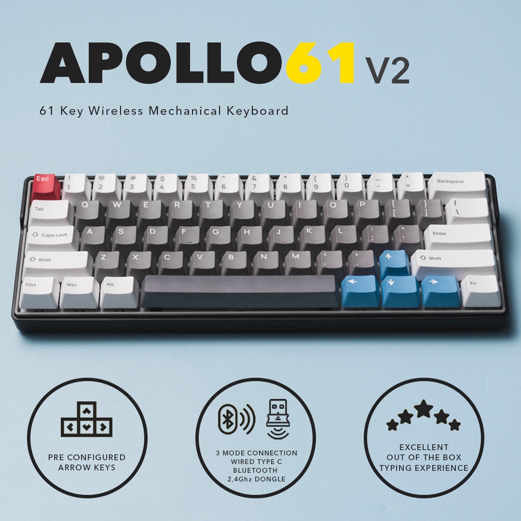 APOLLO61 v2 Wireless Mechanical Keyboard by Press Play