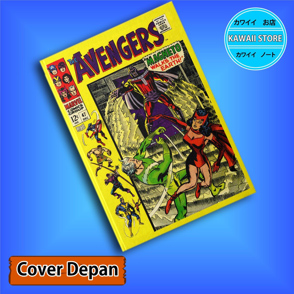 

Notebook / Pocket book Hard Cover Film Marvel Avengers KLASIK COVER 12 uk A5 & A6 / Notes Book
