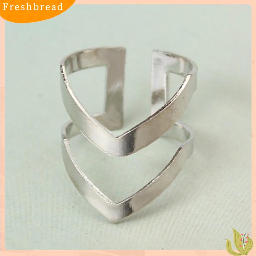 [Fresh] Cincin Knuckle Terbuka Bentuk V Model V-Shape Adjustable Gaya Vintage untuk Wanita