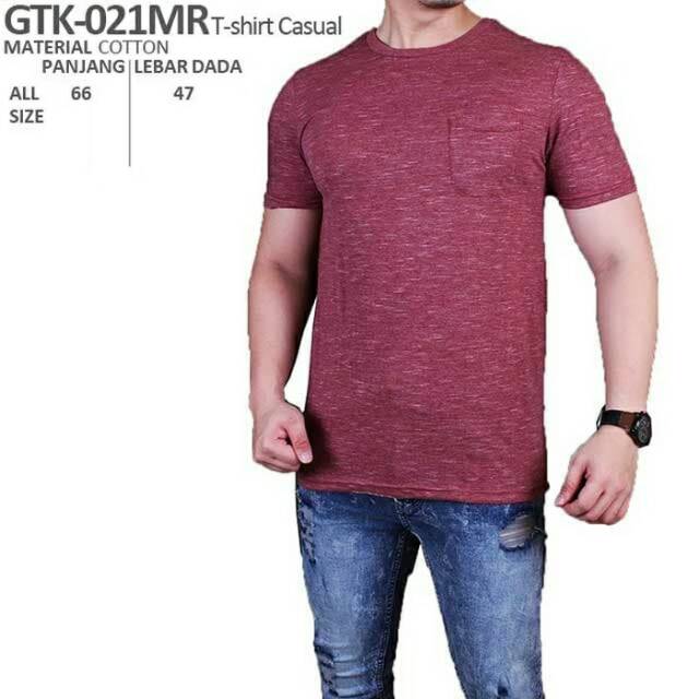 Kaos casual fit sport fitness merah