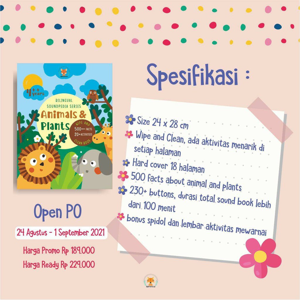 (READY) BILINGUAL SOUNDPEDIA SERIES: ANIMALS & PLANTS SOUNDBOOK ANAK BILINGUAL