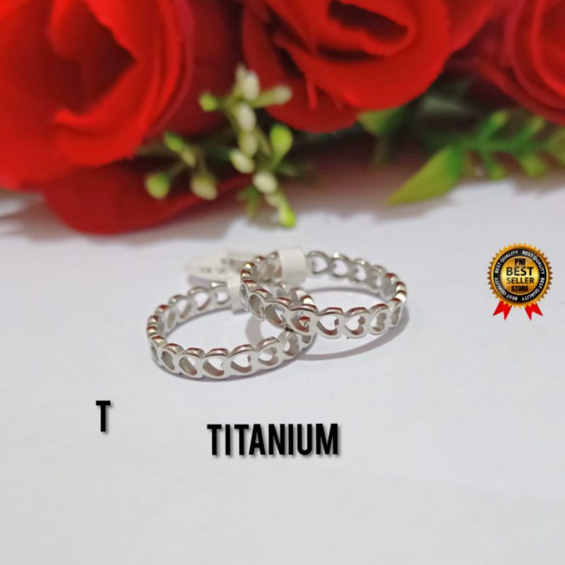 CINCIN COUPLE TITANIUM CINCIN PRIA WANITA LAPIS EMAS 22 K MEWAH