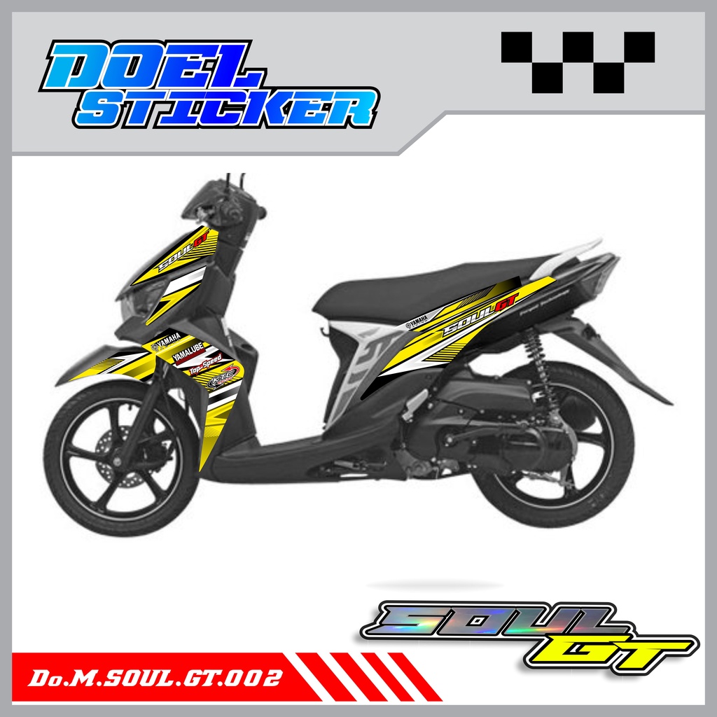 Sticker Striping Yamaha MIO SOUL GT List Variasi Hologram , Crome Doel 002