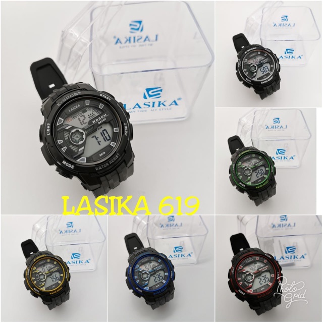 Jam Tangan Lasika 619 sporty digital anti air fungsi tanggal hari bulan