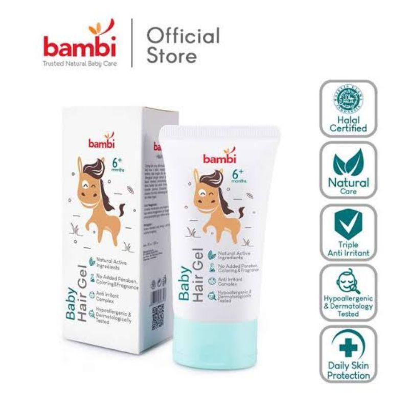 Bambi Baby Hair Gel 50 g / Gel Rambut Bayi / Gel Rambut Bambi