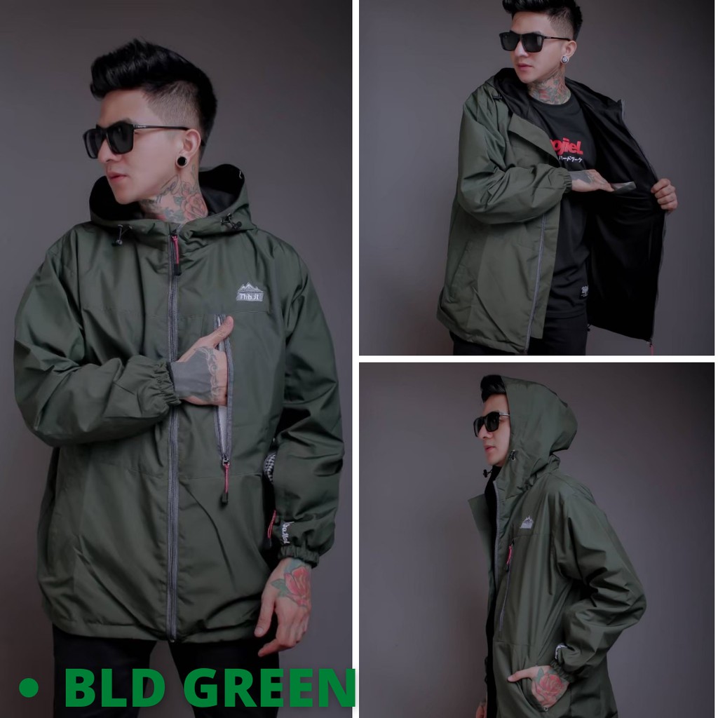 Jaket Pria / Wanita Outdoor type New Tactical BLD - Jaket Waterproof - jaket parasut - jaket gunung-BLD 1 GREEN