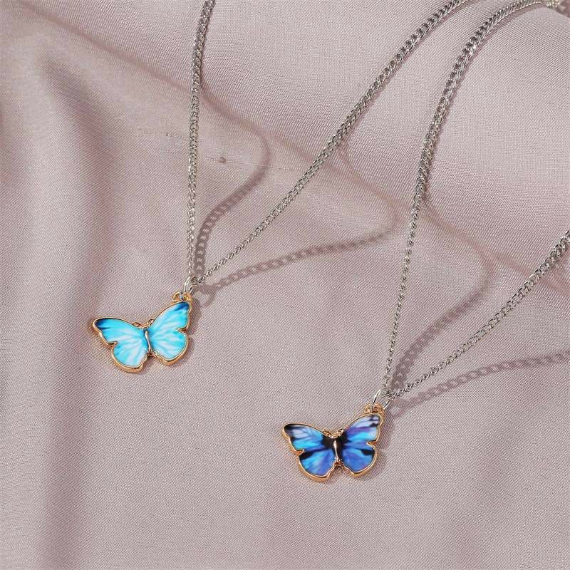 WB270 Butterfly Necklace Kalung Liontin Kupu Kupu Yoo Na-Bi Park Jae-Eon