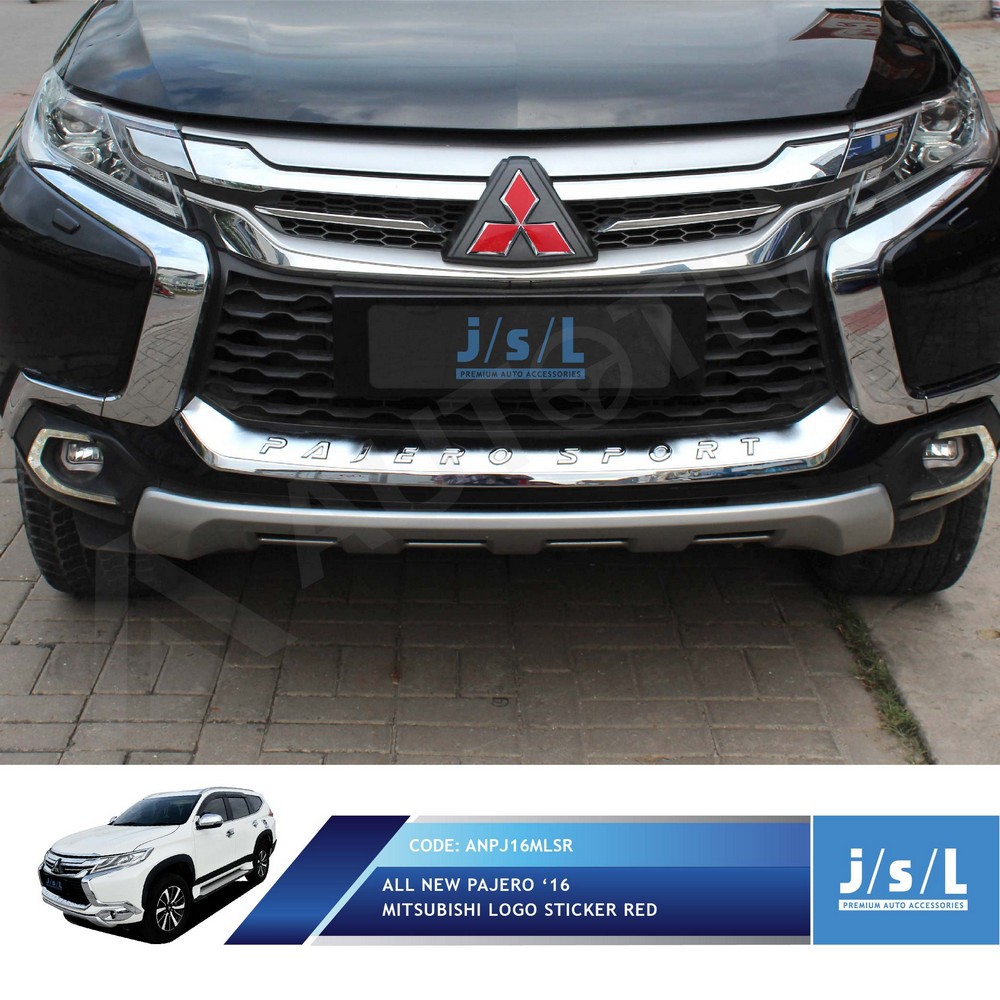 Stiker Logo All New Pajero Merah Depan Belakang Sticker Tahan Air JSL