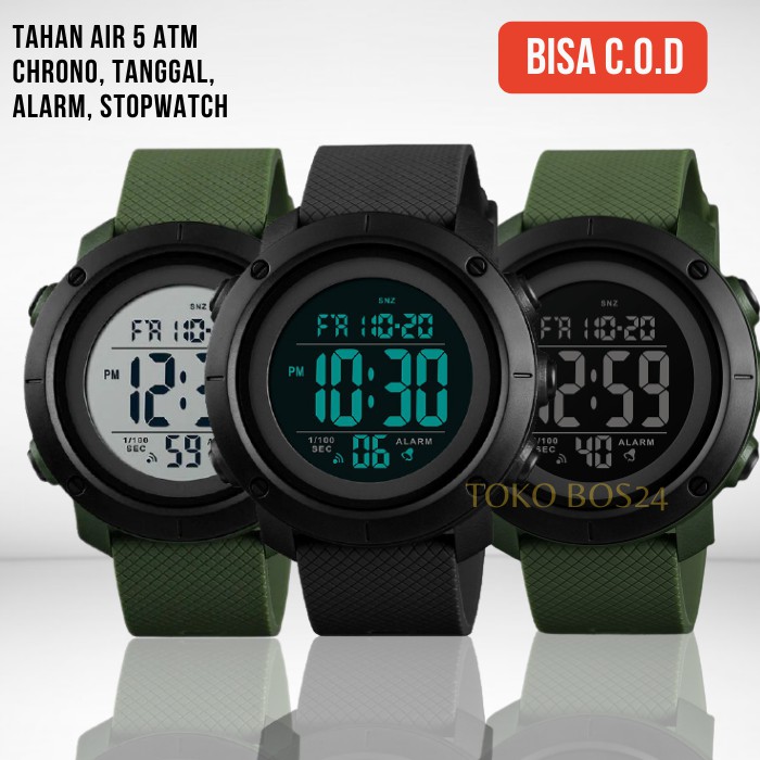 Arloji Pria Original Tali Karet Branded Elegan Jam Tangan Skimei Keren Import SKMEI Digital