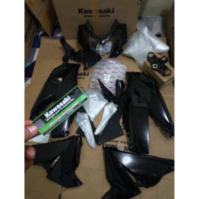 Paket upgrade Fairing full set depan ninja mono for z250 SL hitam original Kawasaki