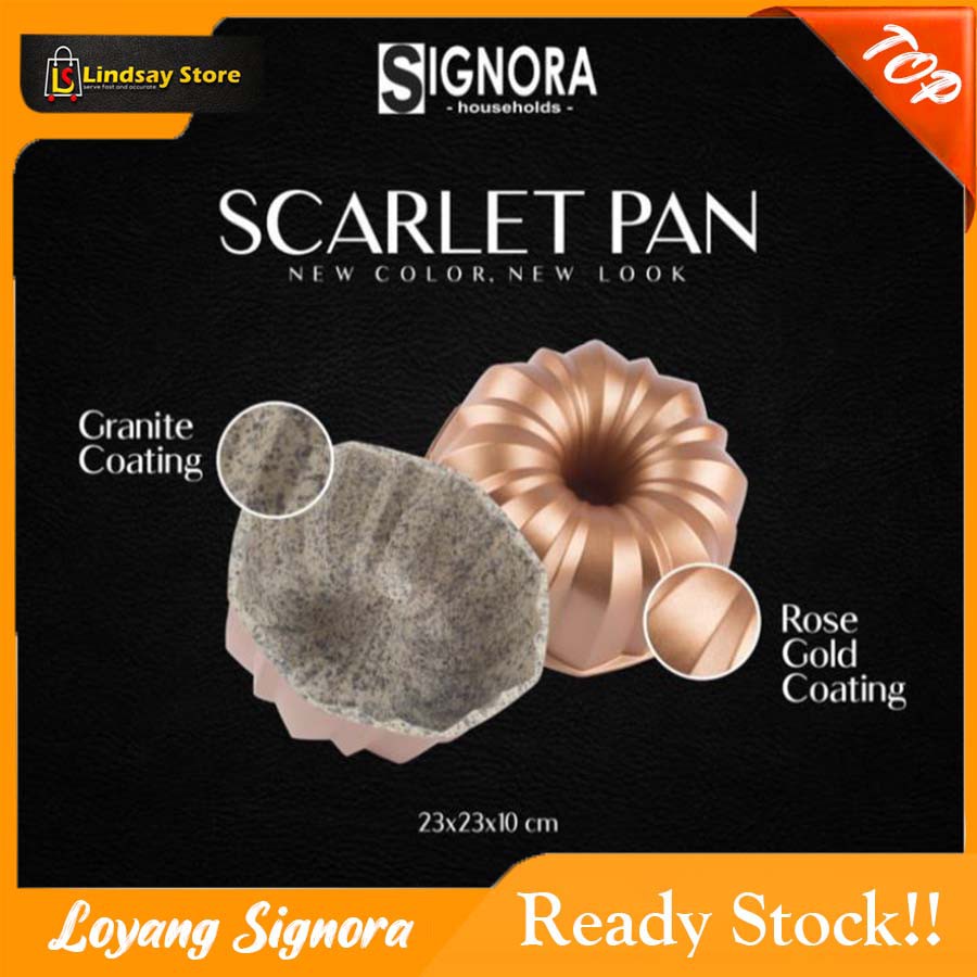 SIGNORA LOYANG KUE SCARLET PAN PREMIUM BERWARNA ROSE GOLD Loyang Sultan Loyang Bolu Kotak / Bulat | 