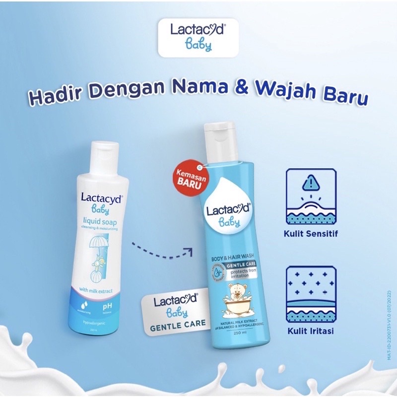 Lactacyd Baby Sabun Shampo 2in1 Head n Body 500ml Kulit Sensitif Melembabkan Kulit Bayi Kemasan PUMP