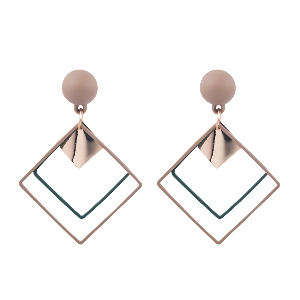 1Pasang Anting Pejantan Liontin Geometris Bohemian Wanita Modis-C