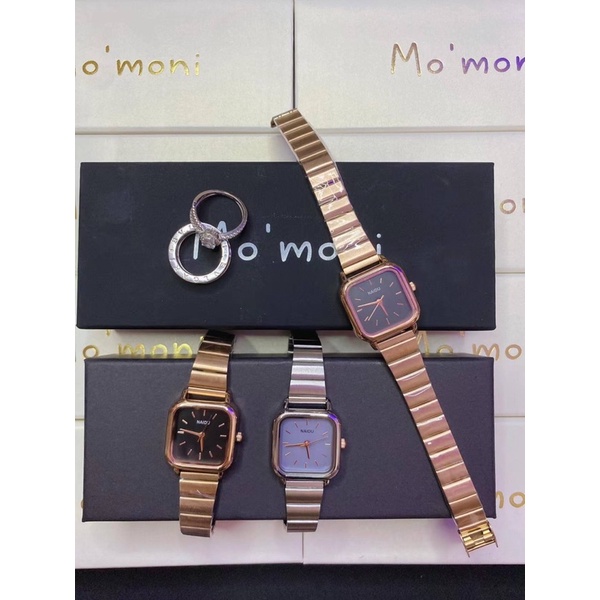 Jam Tangan RJ-80 Analog Wanita Fashion Korea Square Belt Mo'monii