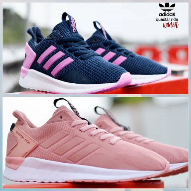 Sepatu Adidas Questar Ride Women Warna Navy Pink Peach Salem Soft Pink Sneakers Sport Wanita Senam