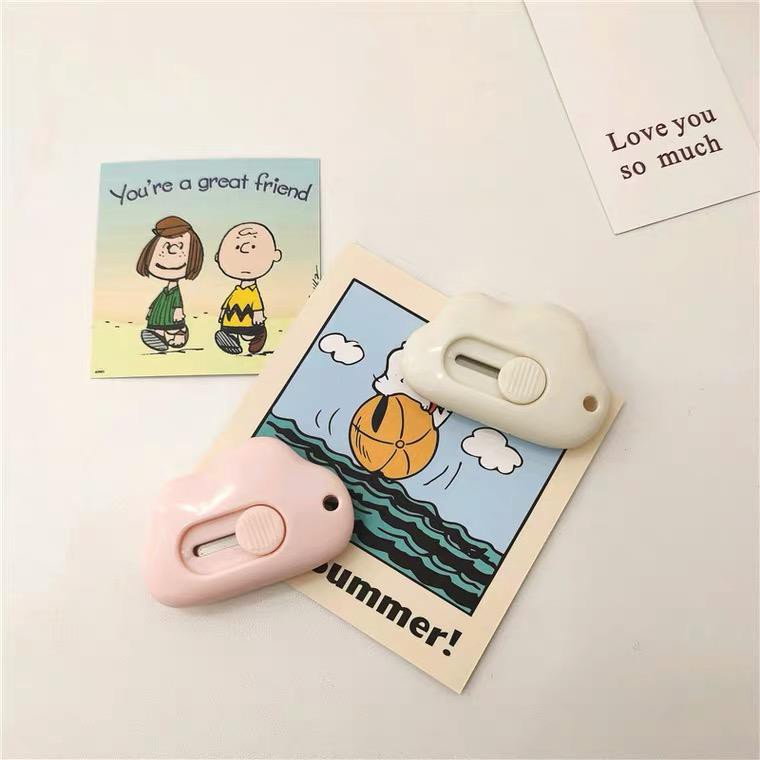 Pisau Cutter Pemotong Kertas Mini Motif Awan Cloud Cutter Pemotong Kertas Mini portable Travel Cutter