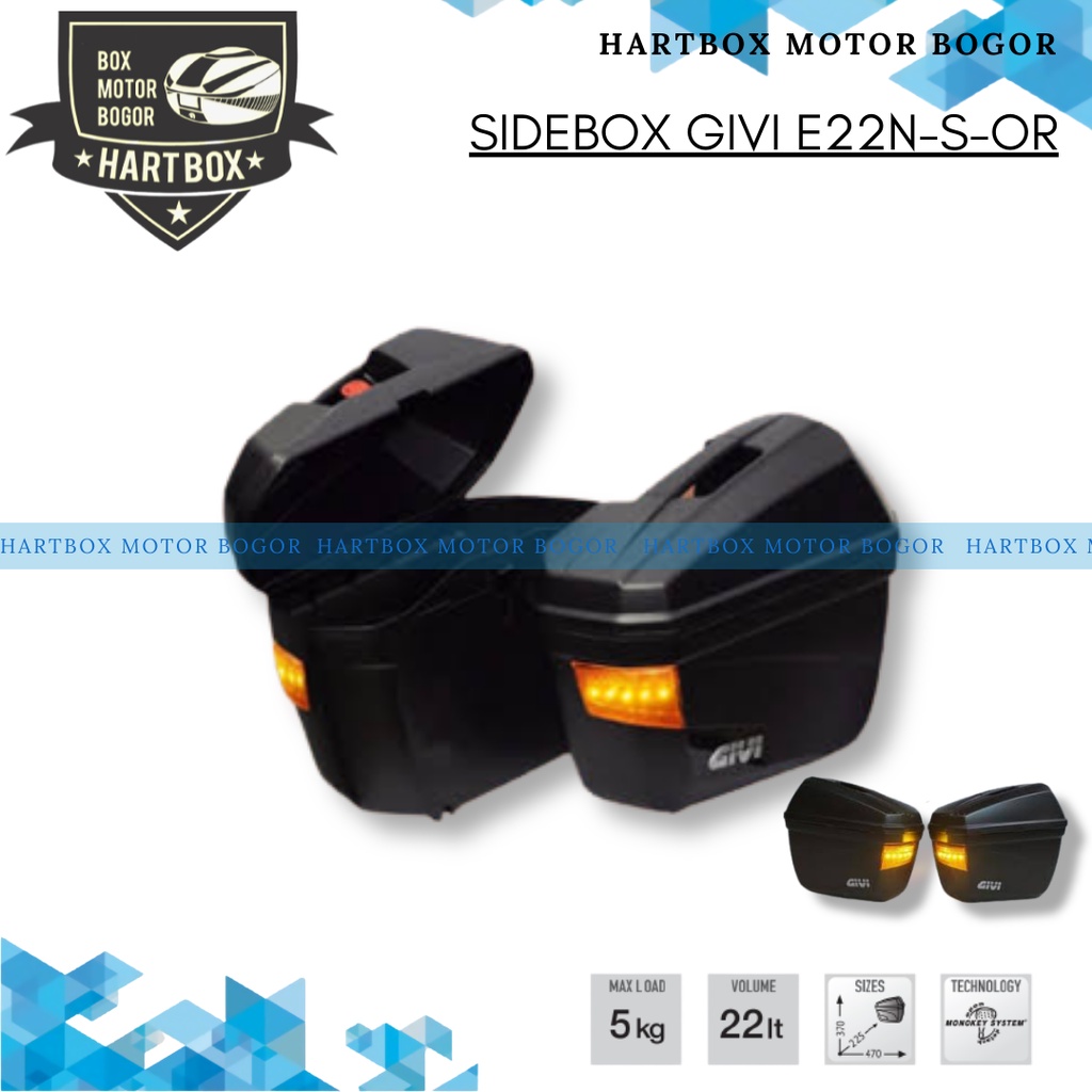 SideBox Givi E22N-S_OR Box Givi E22NS E22 | Box Samping Untuk Touring Versys CB Vario Benelli Lexi