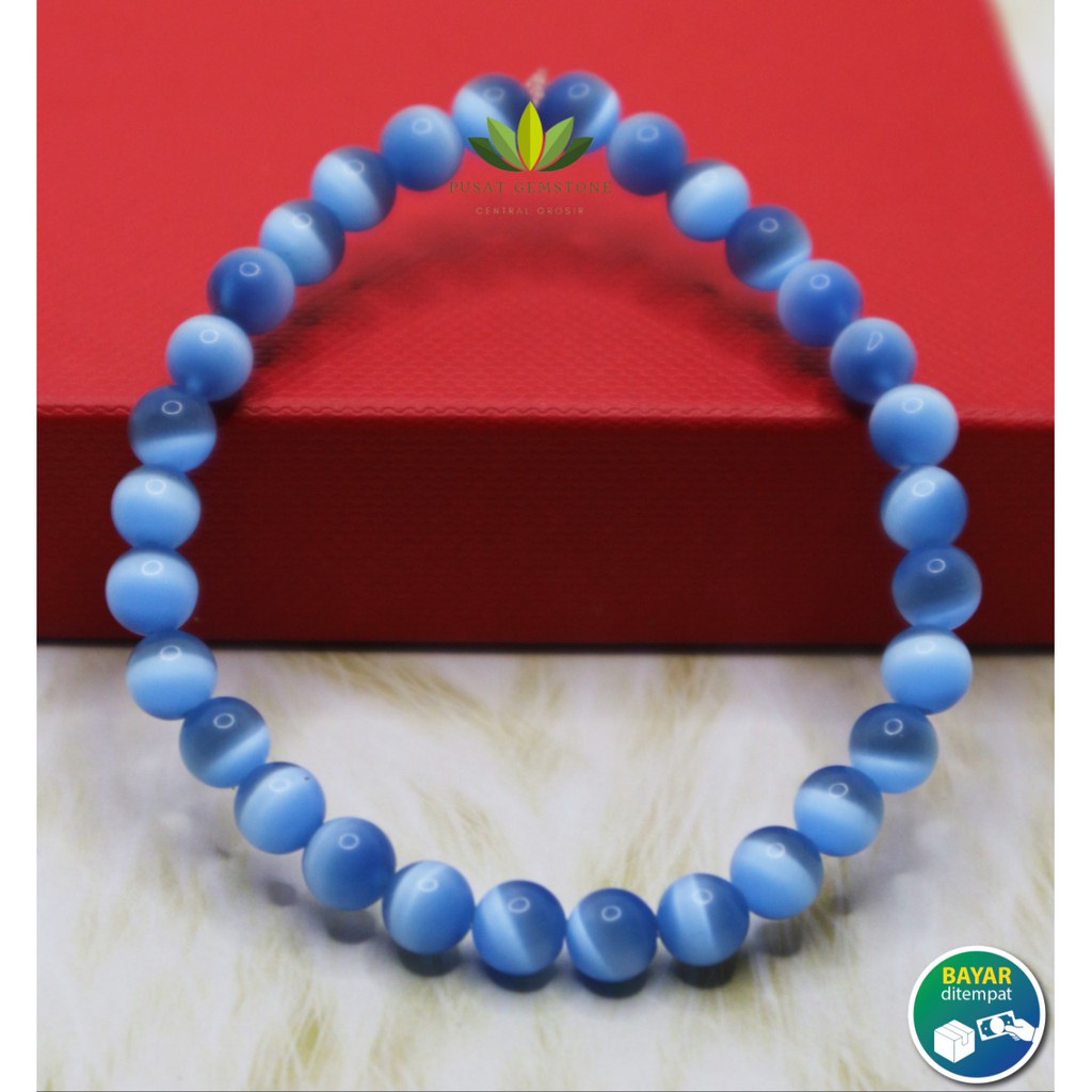 Gelang Batu Cat Eye Pria / Wanita Blue